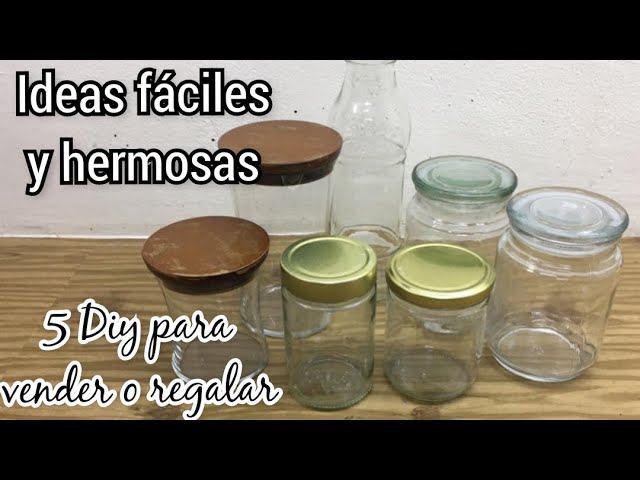 IDEAS PARA REGALAR- Reciclar botes de cristal pequeños- DIY Manualidades y  decoupage 