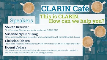 CLARIN2020 - CLARIN Café: This is CLARIN. How can we help you? - Day 1 - 5.10.2020