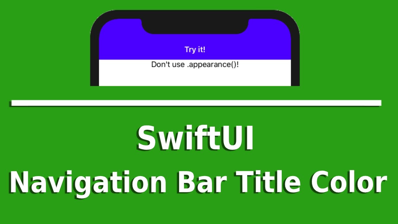 SwiftUI là công nghệ mới nhất cho phép bạn tùy chỉnh màu tiêu đề thanh điều hướng một cách dễ dàng. Nếu bạn quan tâm đến tính năng này, hãy xem hình ảnh liên quan để biết cách thực hiện.