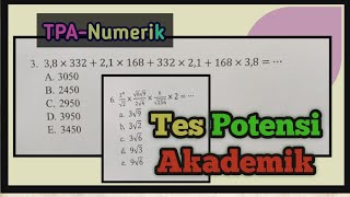 10 SOAL TPA TES POTENSI AKADEMIK NUMERIK LENGKAP DENGAN TRIK CEPAT DAN PEMBAHASANNYA