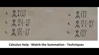 Calculus Help: Match the series with the graph of its sequence and partial sums. Use the graph to