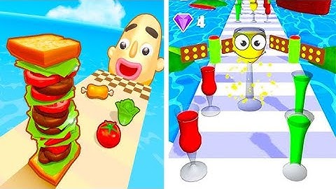 Sandwich Run 3D Vs Juice Run 3D All Levels Game MobileWalkthrough iOS, Android Gameplay Update