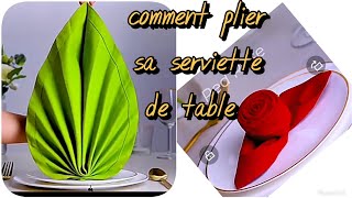différentes façons de plier la serviette de table 🥰#decoration of table ❤️