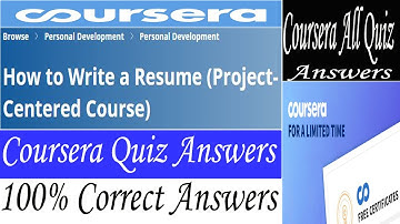 How to Write a Resume (Project-Centered Course) Coursera Quiz Answers | Coursera All Quiz Answers