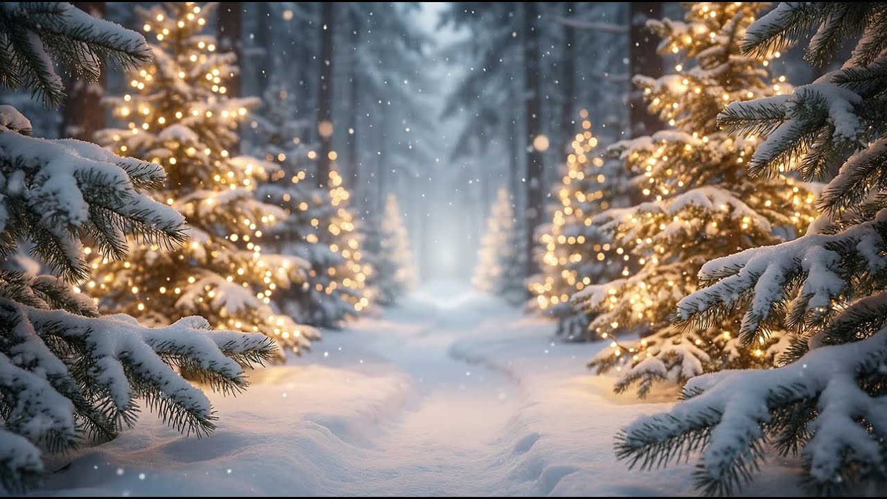 Magical Winter Forest Lights ❄️ Cozy Snowfall, Christmas Glow & Deep Relaxation