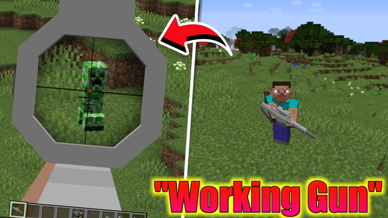How to make Gun in Minecraft | Working Gun | Andriod - YouTube