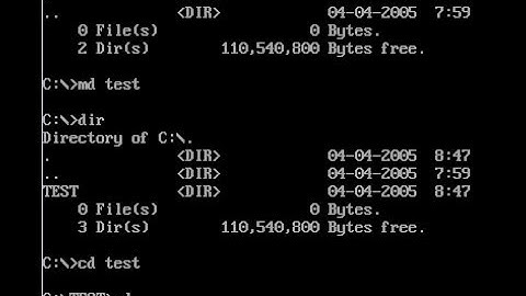 DOS Command: MD, CD, COPY CON, DIR, TYPE
