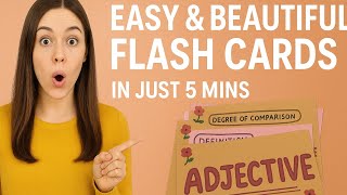 Making Adjective flash cards in just 5 mins ✅              #feed 