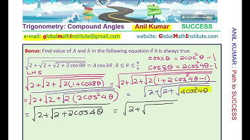 √(2+√(2+√(2+2 cos⁡8θ )) ) =A cos⁡kθ,  Difficult Trigonometry Problem that Could Not Be Solve by Many
