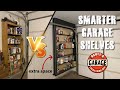 DIY Hanging Garage Shelves - Smarter because there's extra storage behind them for larger items!