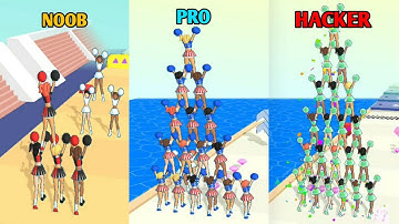 NOOB vs PRO vs HACKER - Cheerleader Run 3D