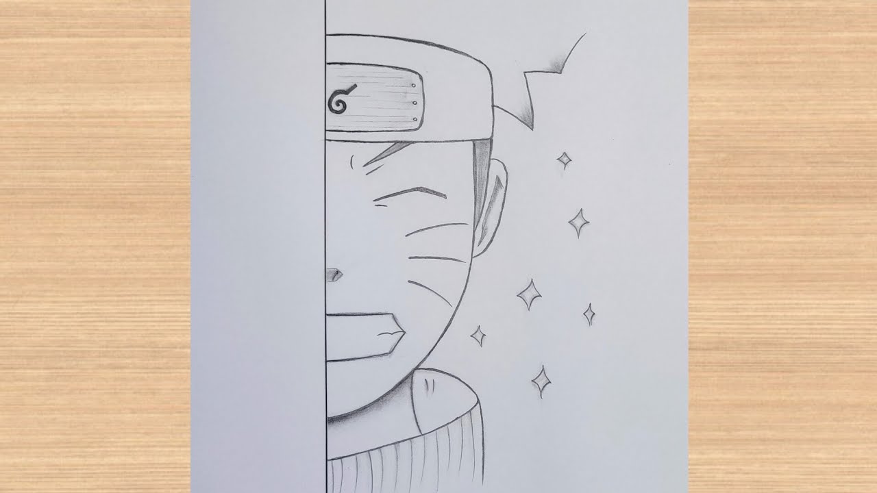 Drawing Naruto Style Face Sketch by AmirreaTheArtist