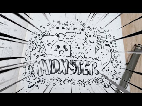 สอนวาดรูปการ์ตูนง่ายๆ น่ารักๆ | Doodle Monsters Cartoon - Youtube