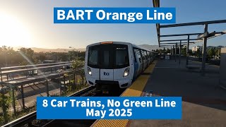 BART in May 2025: 8 Car Orange Line Trains