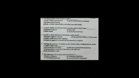 SYBAF SEM-III | AUDITING ( Techniques of Audit Procedures ) Important Mcq