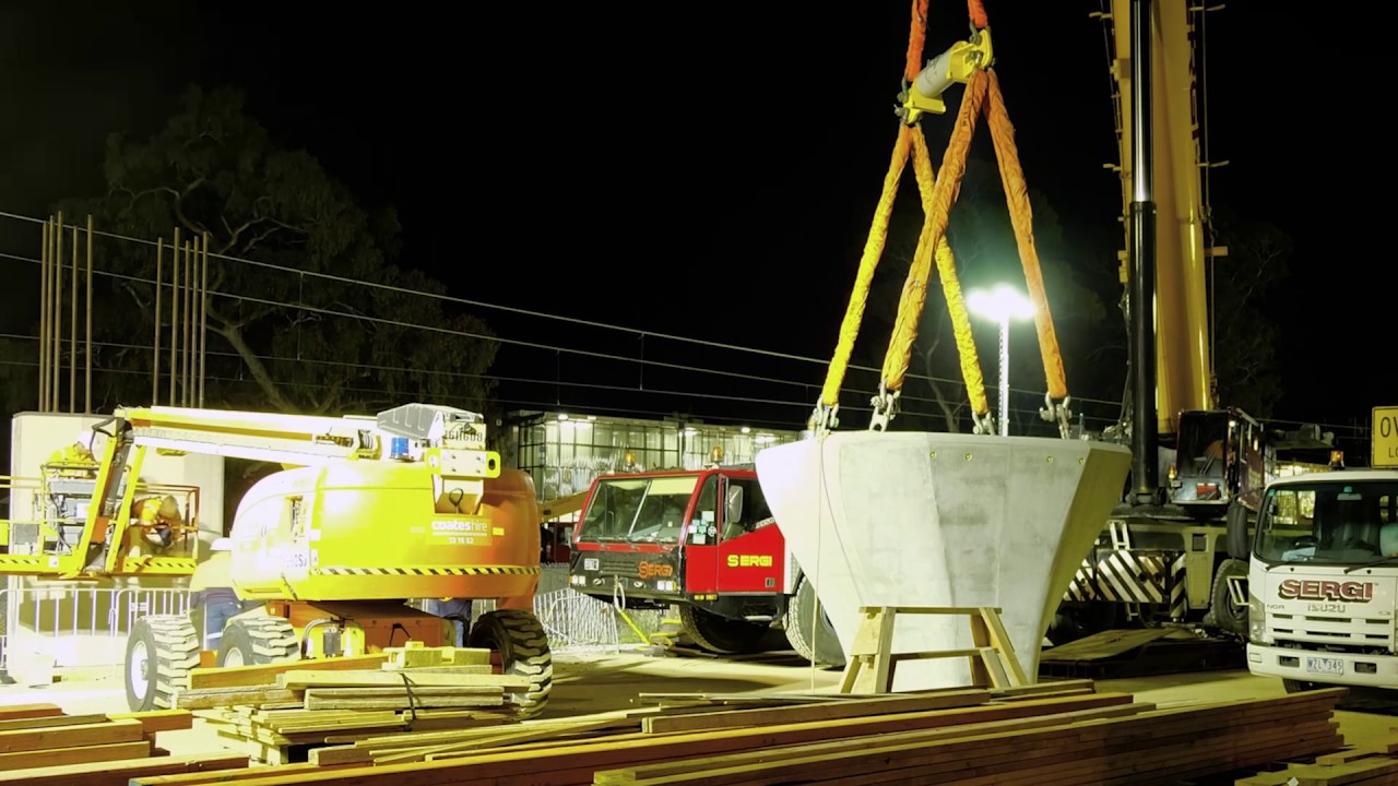 First columns installed at Murrumbeena