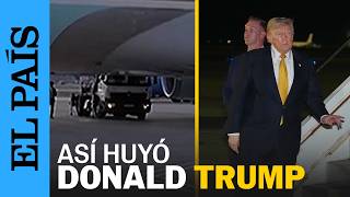 Trump cambió de avión escondido en un contenedor de ‘catering’ por una amenaza de Irán | EL PAÍS