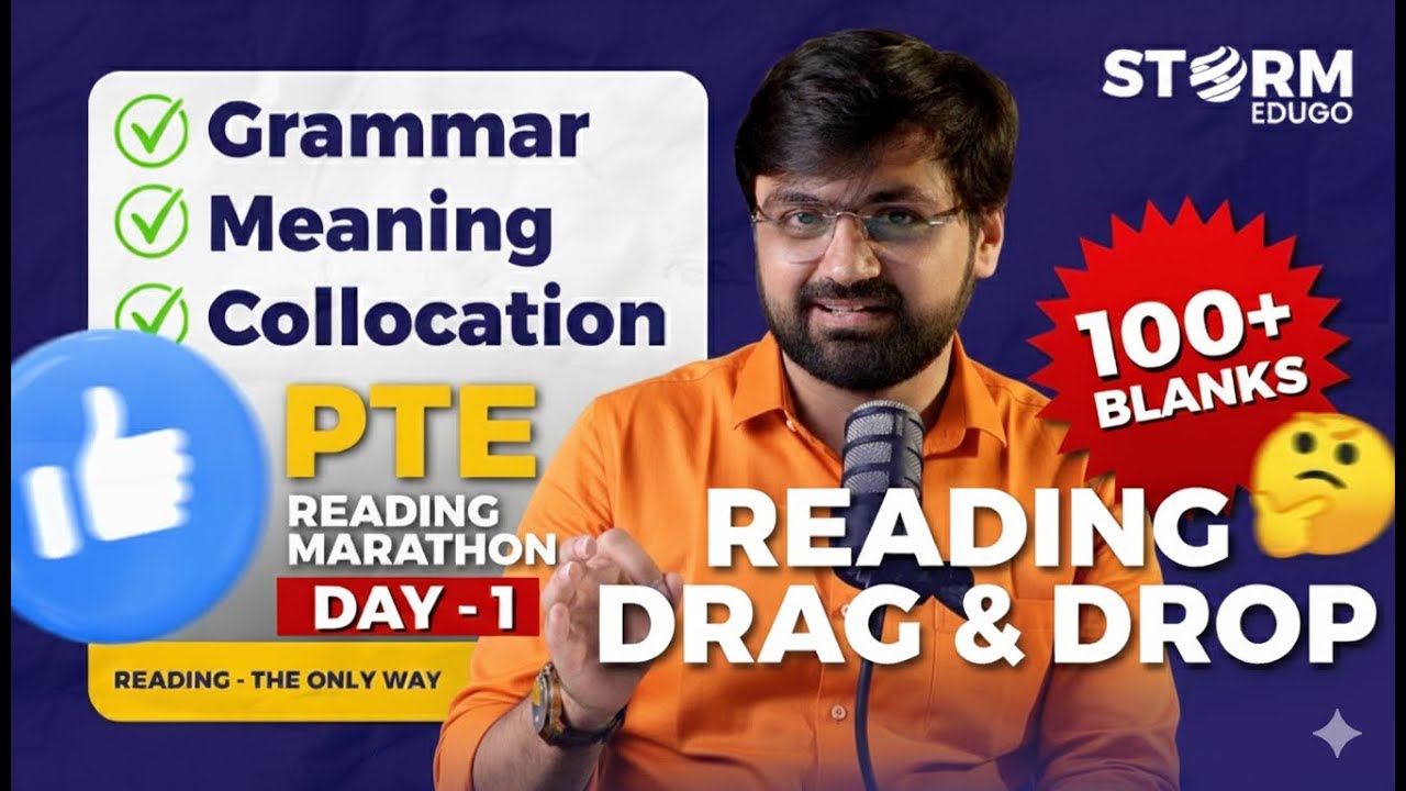 PTE Reading Marathon Day 1 | Drag and Drop | Reading - The Only Way