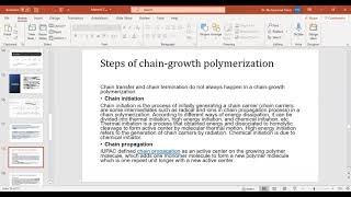 polyurethane and chain growth polymerization