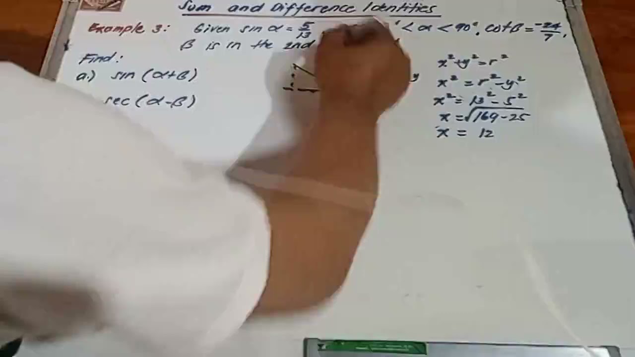 Example 3a Sum and Difference identities - YouTube