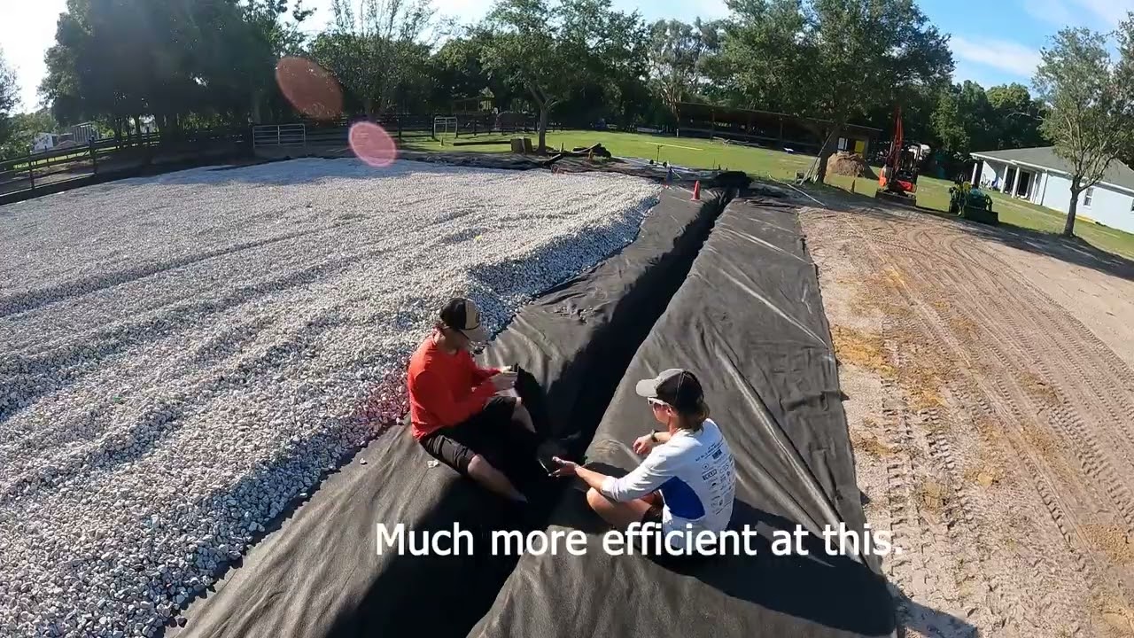 Part 14 - All Weather Multipurpose Horse Riding Arena - 4th French Drain Installed