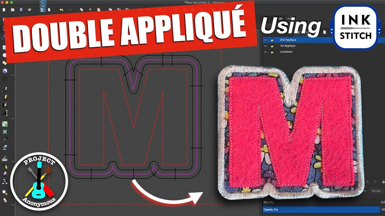 Double Appliqué Using Ink/Stitch to Digitize for Machine Embroidery 🧵