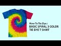 Basic spiral 3 color tie dye t shirt how to diy