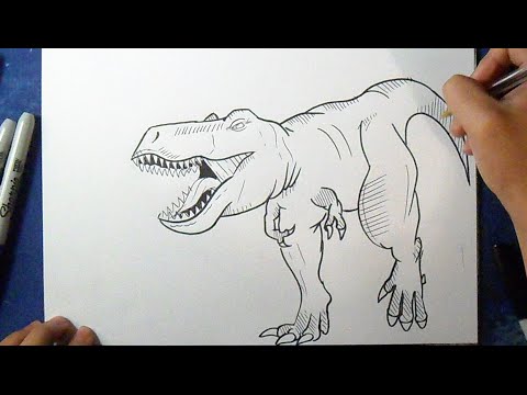 Dinossauro Tyrannosaurus Rex 01 / Rosto / Desenho