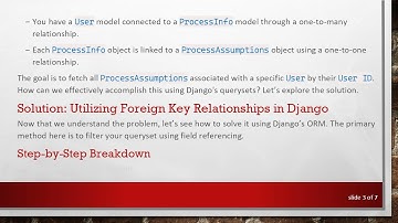 Django Querysets: Mastering Model Relationships to Retrieve ProcessAssumptions