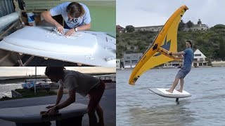 Building a home-made hydrofoil board and testing it out