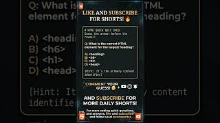 🤔 Guess the Answer | HTML MCQ Challenge #web3 #html #html5 #webdesign #webdeveloper #htmlcss #webdev