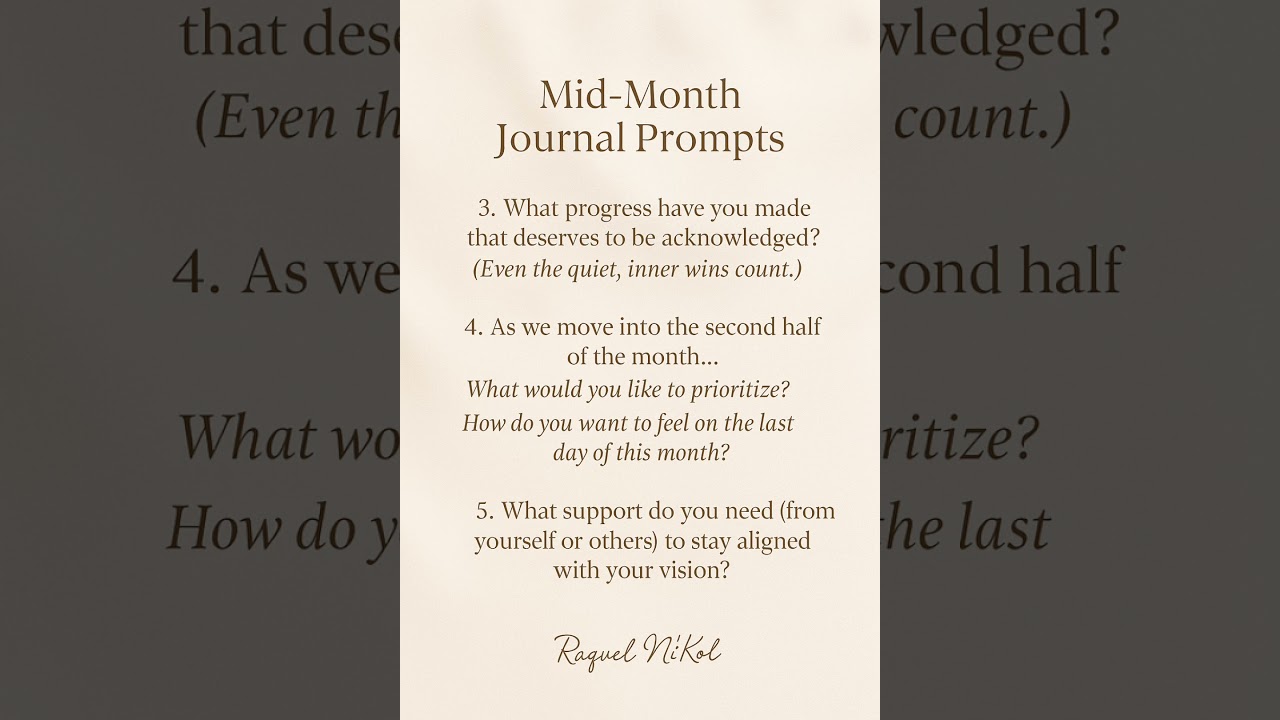 Mid-Month Glow Up | Journal Prompts & Affirmations for Reflection & Reset ✨🖤