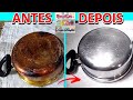 COMO LIMPAR PANELA QUEIMADA FÁCIL/ MISTURINHA QUE DERRETE GORDURA /CROSTA NUNCA MAIS!#receitasdecasa