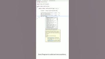 Java Program to subtract two numbers// Java programming// #codingtime #java