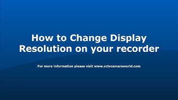 How to Change Display Resolution on your recorder