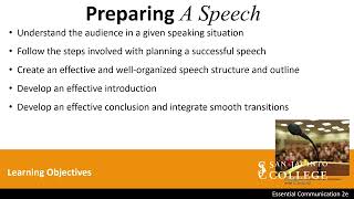 Famous 1311 Preparing a Speech Learning Objectives Wealth