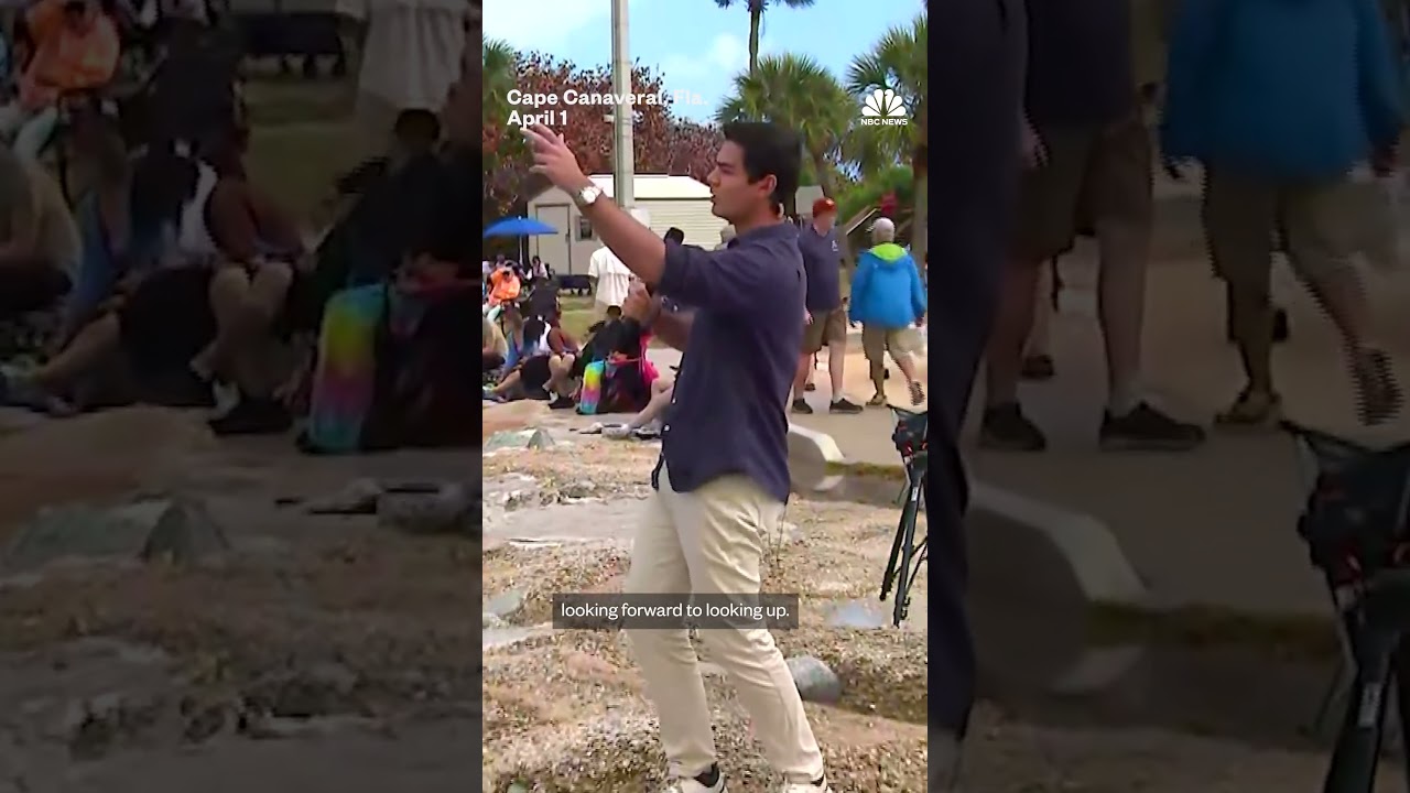 People who ‘really like space’ gather to watch Artemis II launch