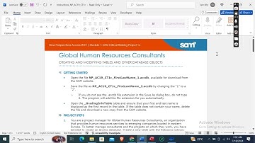 New Perspectives Access 2019 | Module 1: SAM Critical Thinking Project 1c  Global Human Resources