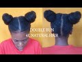 HAIRSTYLES FOR NATURAL HAIR :SLEEK  DOUBLE SPACE BUN