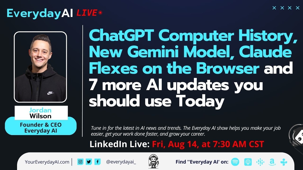ChatGPT Computer History, New Gemini Model, Claude Browser Updates and 7 more fresh AI releases