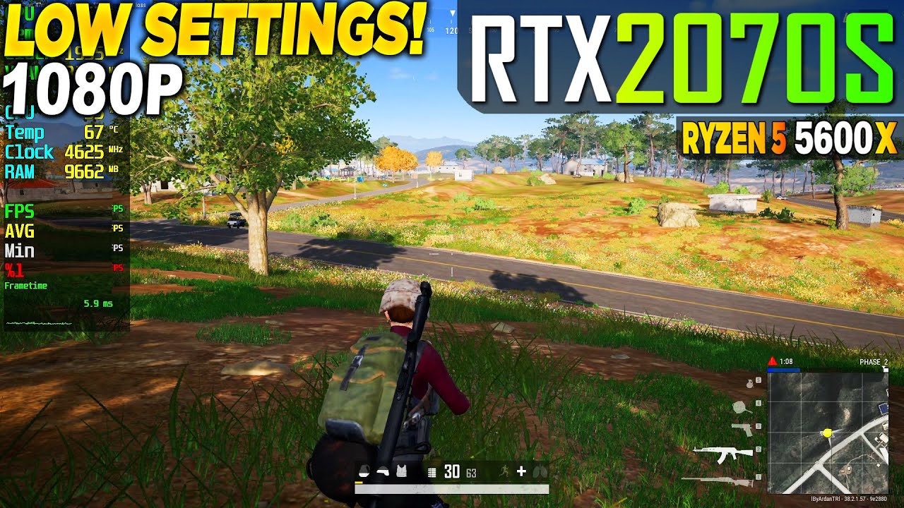 PUBG RTX 2070 Super + Ryzen 5 5600x - 1080p Very Low, - YouTube