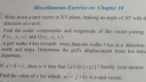 CBSE CLASS 12 MISCELLANEOUS EXERCISE ON  CHAPTER 10  VECTOR ALGEBRA  | Class 12 Chapter 10
