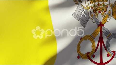 Vatican City Flag Waving In The Wind. Looping Sun Rises Style. Animation Loop
