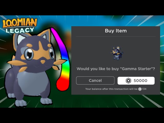 Spending 100k Robux on Gamma Starters in Loomian Legacy! 