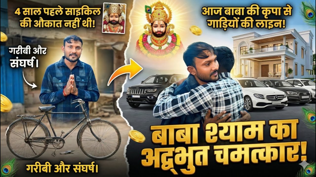 4 साल पहले साईकिल की औकात भी नहीं थी आज बाबा श्याम की कृपा से गाड़ियों की लाइन लगी हुई है khatushyam