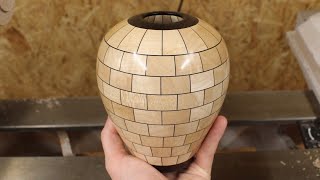 Segmented Sycamore, Ebony and Veneer Vase