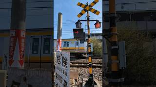 踏切 電車 鉄道 JR南武線 不動第2 JR東日本E233系 railroad crossing japan