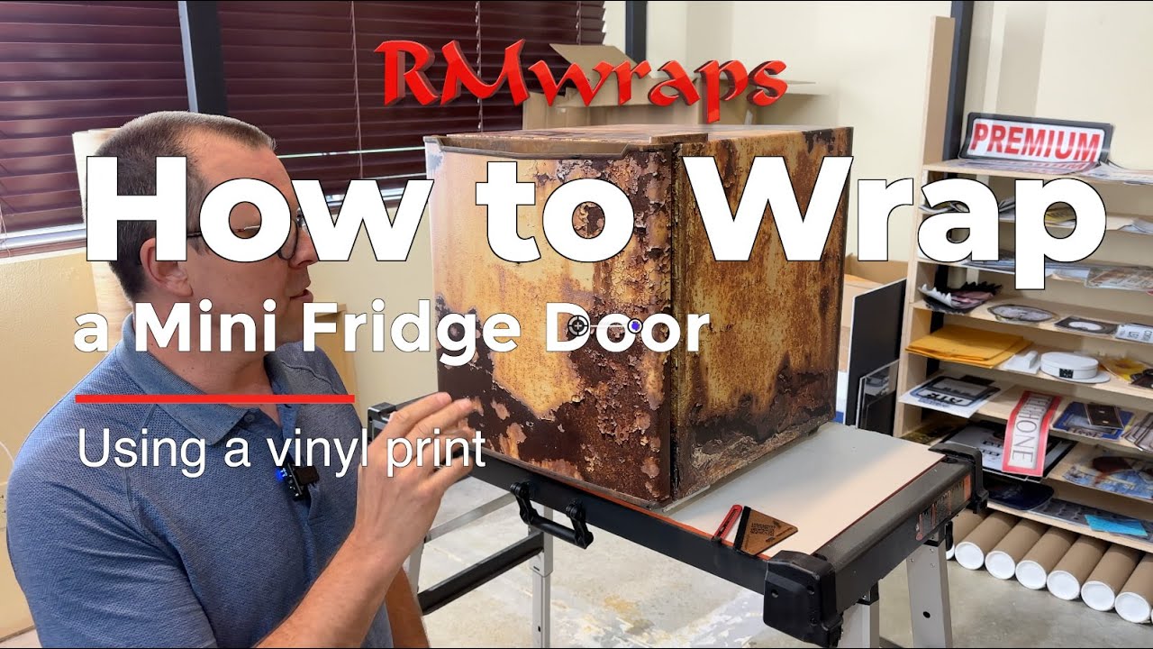 Step by step on how to install a vinyl wrap on a mini fridge door