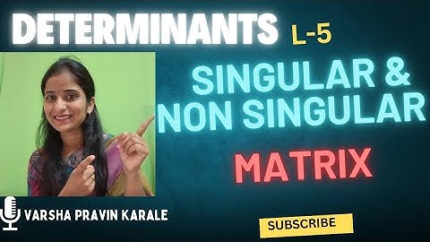 DETERMINANTS L5- Singular and Non Singular Matrix