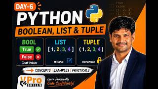 Player Profile Day-6 | Python Boolean, List & Tuple Explained | Python Basics | VPro Skills